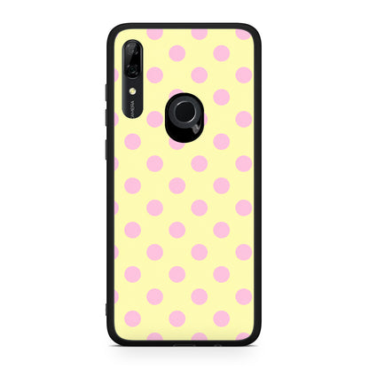 Θήκη Huawei P Smart Z Pink Polka Dots on Yellow από τη Smartfits με σχέδιο στο πίσω μέρος και μαύρο περίβλημα | Huawei P Smart Z Pink Polka Dots on Yellow case with colorful back and black bezels