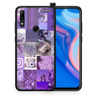 Thumbnail for Θήκη Huawei P Smart Z Purple Aesthetic Collage από τη Smartfits με σχέδιο στο πίσω μέρος και μαύρο περίβλημα | Huawei P Smart Z Purple Aesthetic Collage case with colorful back and black bezels