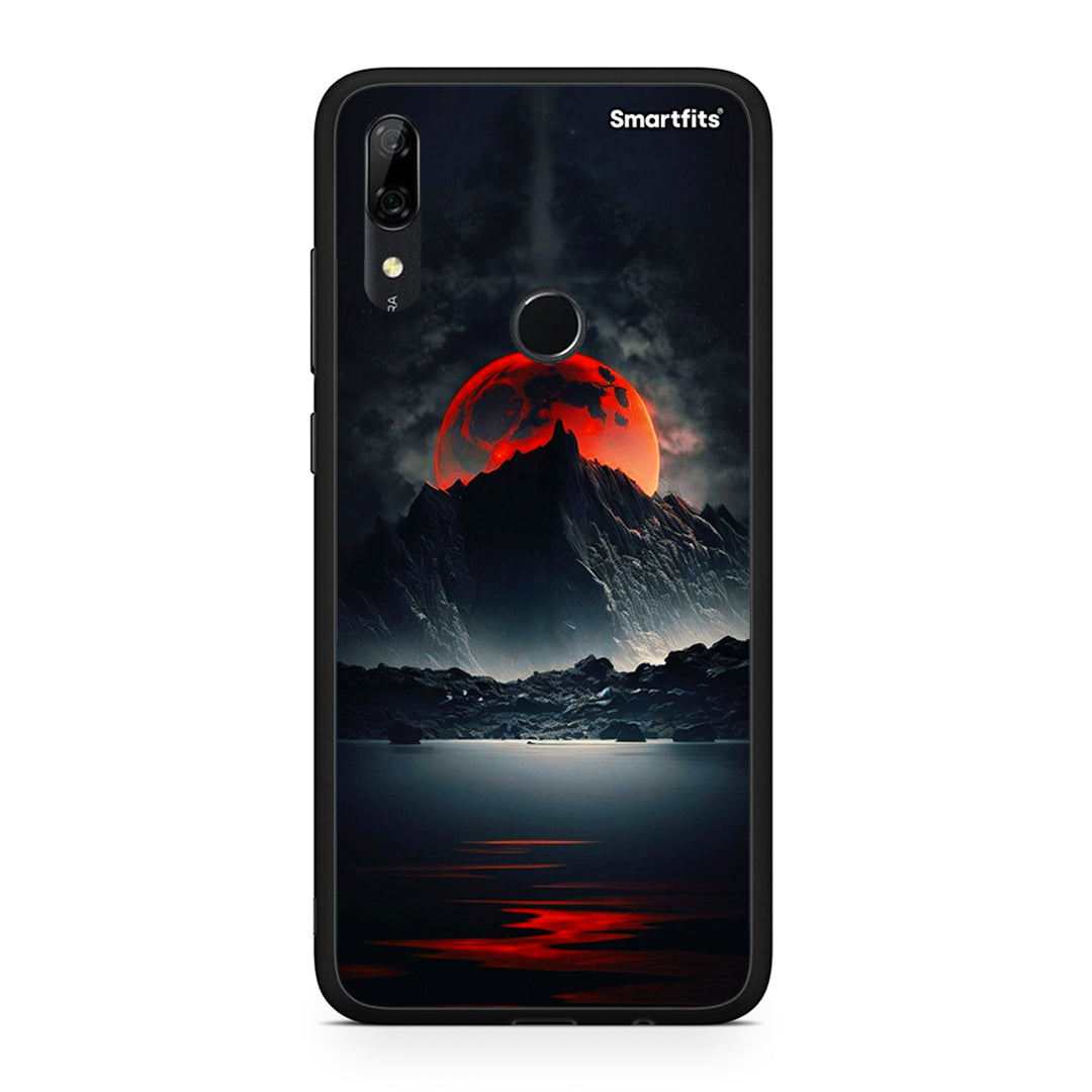 Huawei P Smart Z Red Full Moon θήκη από τη Smartfits με σχέδιο στο πίσω μέρος και μαύρο περίβλημα | Smartphone case with colorful back and black bezels by Smartfits