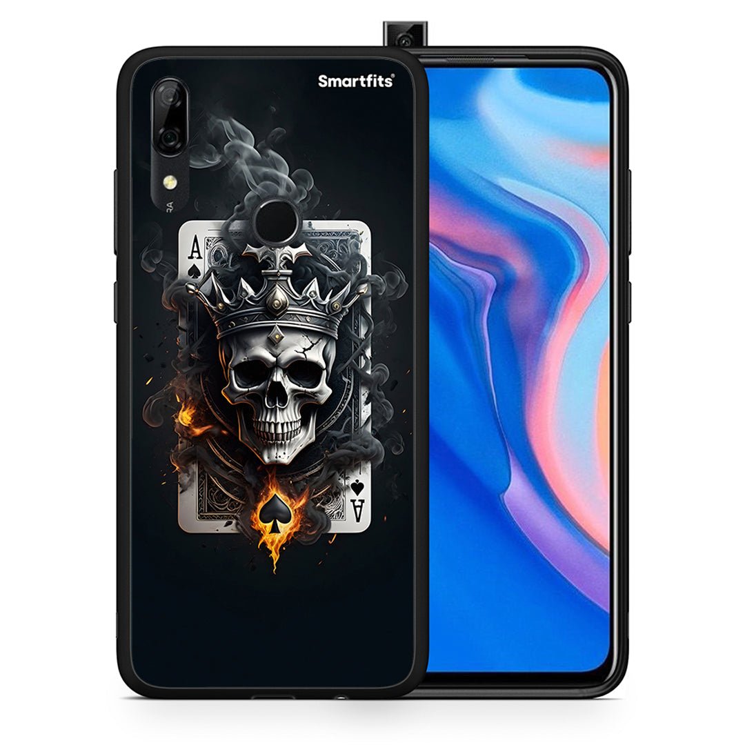 Θήκη Huawei P Smart Z Skull King Ace από τη Smartfits με σχέδιο στο πίσω μέρος και μαύρο περίβλημα | Huawei P Smart Z Skull King Ace case with colorful back and black bezels