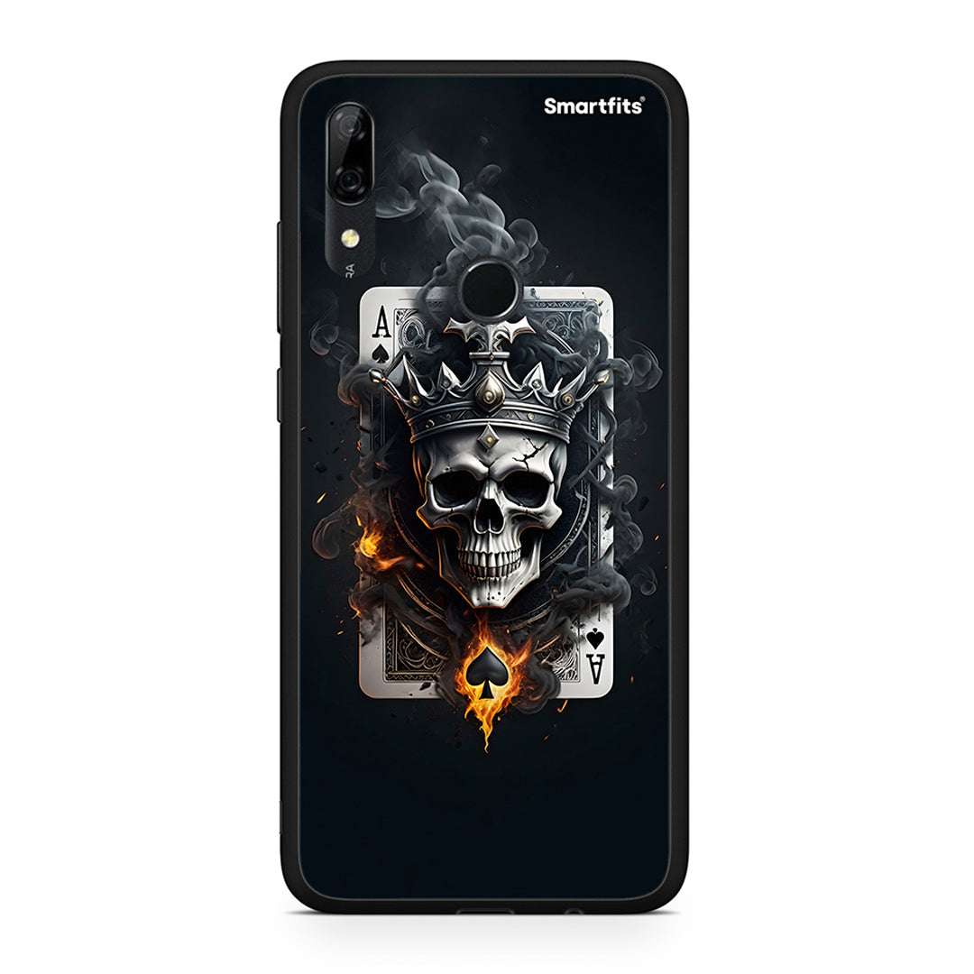 Huawei P Smart Z Skull King Ace θήκη από τη Smartfits με σχέδιο στο πίσω μέρος και μαύρο περίβλημα | Smartphone case with colorful back and black bezels by Smartfits