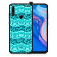 Thumbnail for Θήκη Huawei P Smart Z Swimming Dolphins από τη Smartfits με σχέδιο στο πίσω μέρος και μαύρο περίβλημα | Huawei P Smart Z Swimming Dolphins case with colorful back and black bezels