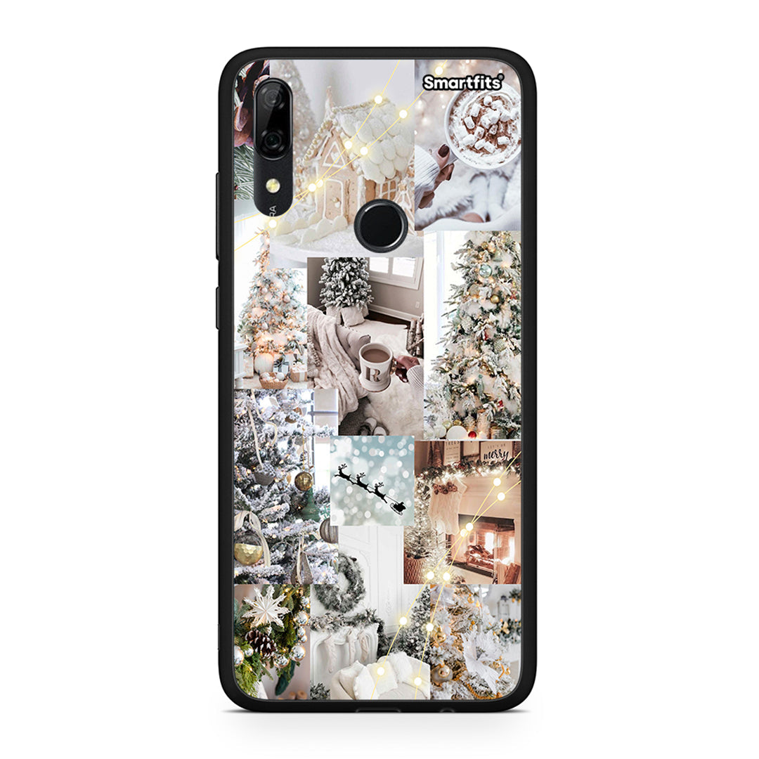 Huawei P Smart Z White Christmas θήκη από τη Smartfits με σχέδιο στο πίσω μέρος και μαύρο περίβλημα | Smartphone case with colorful back and black bezels by Smartfits