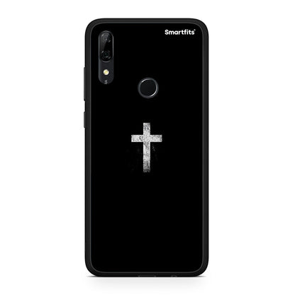 Huawei P Smart Z White Cross θήκη από τη Smartfits με σχέδιο στο πίσω μέρος και μαύρο περίβλημα | Smartphone case with colorful back and black bezels by Smartfits