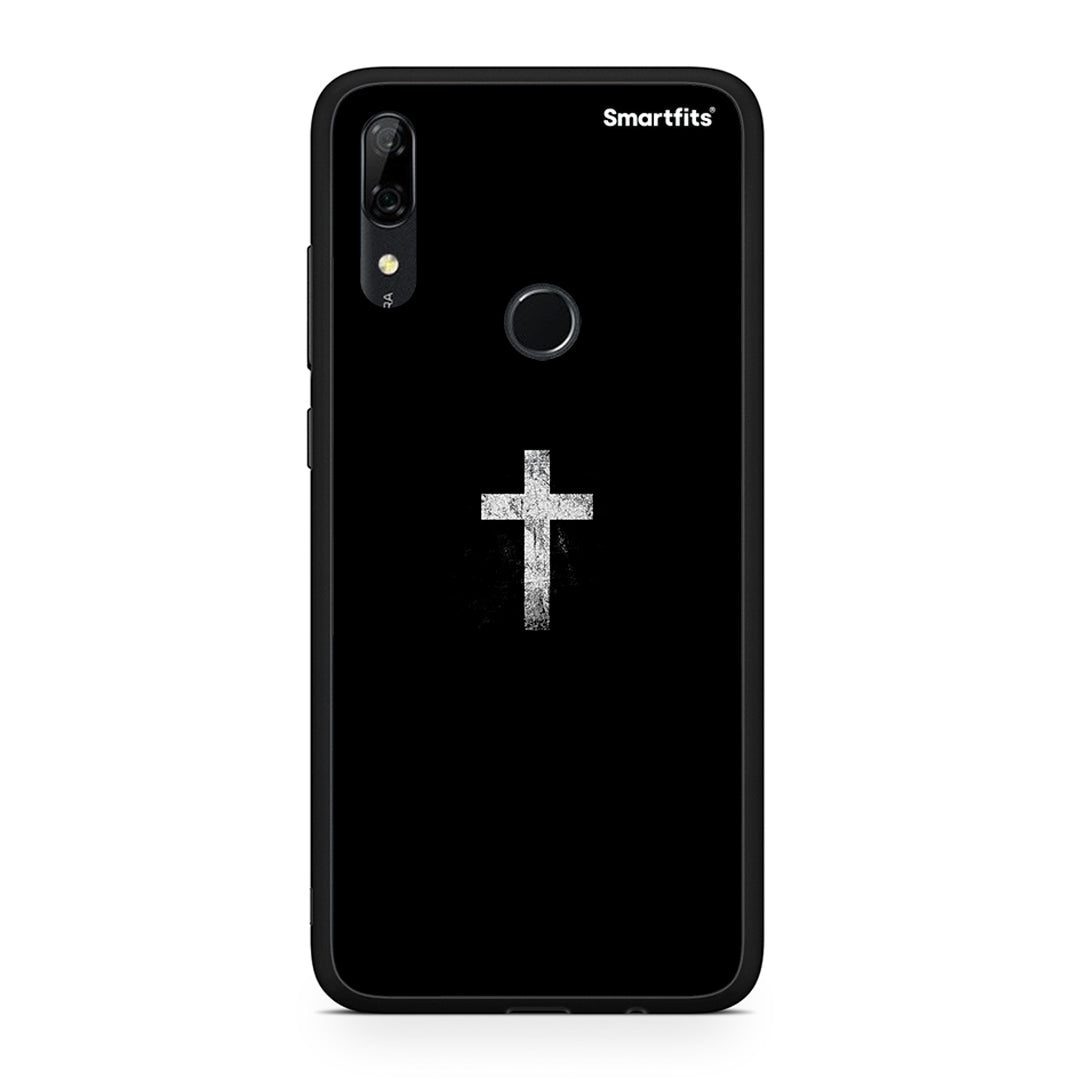 Huawei P Smart Z White Cross θήκη από τη Smartfits με σχέδιο στο πίσω μέρος και μαύρο περίβλημα | Smartphone case with colorful back and black bezels by Smartfits