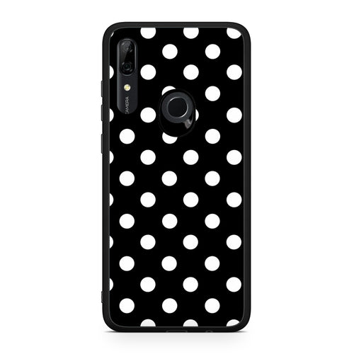 Θήκη Huawei P Smart Z White Polka Dots on Black από τη Smartfits με σχέδιο στο πίσω μέρος και μαύρο περίβλημα | Huawei P Smart Z White Polka Dots on Black case with colorful back and black bezels