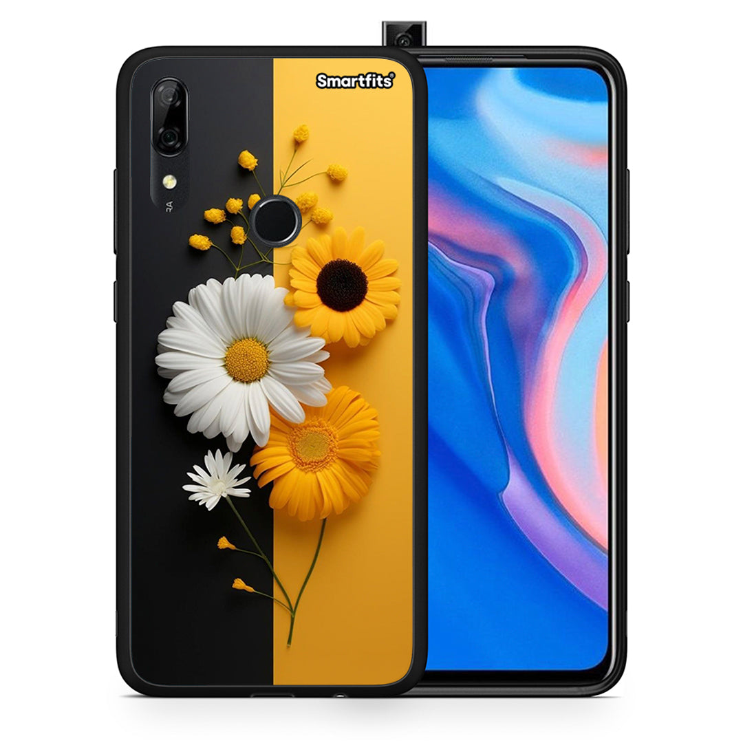 Θήκη Huawei P Smart Z Yellow Daisies από τη Smartfits με σχέδιο στο πίσω μέρος και μαύρο περίβλημα | Huawei P Smart Z Yellow Daisies case with colorful back and black bezels