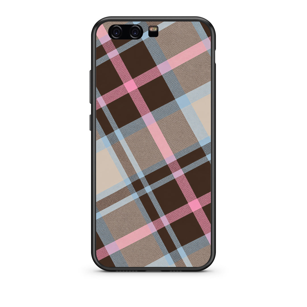 Θήκη Huawei P10 Brown Pink and Blue Diagonal Plaid από τη Smartfits με σχέδιο στο πίσω μέρος και μαύρο περίβλημα | Huawei P10 Brown Pink and Blue Diagonal Plaid case with colorful back and black bezels