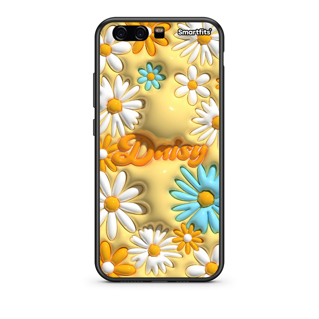 Huawei P10 Lite Bubble Daisies θήκη από τη Smartfits με σχέδιο στο πίσω μέρος και μαύρο περίβλημα | Smartphone case with colorful back and black bezels by Smartfits