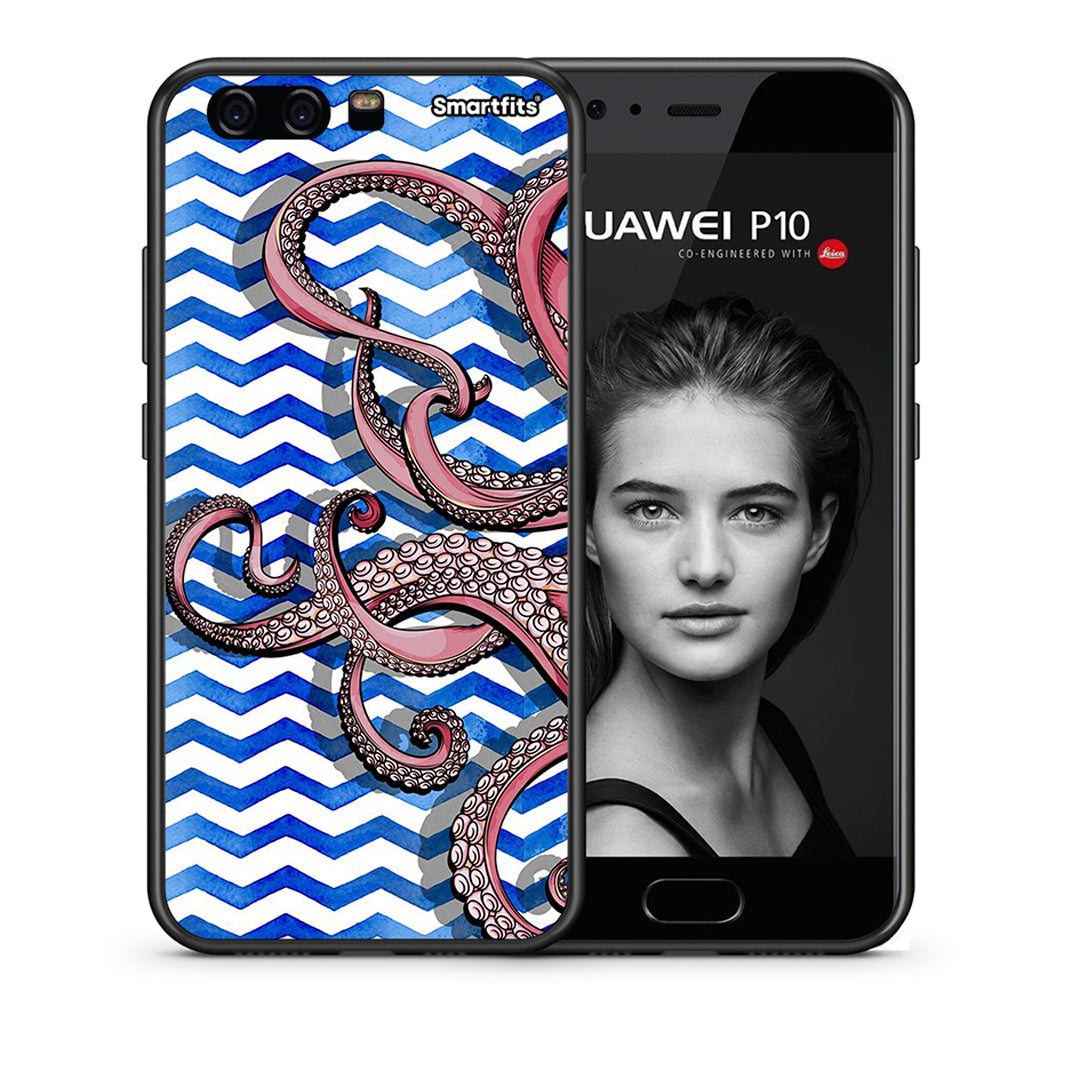 Θήκη Huawei P10 Lite Chevron Devilfish από τη Smartfits με σχέδιο στο πίσω μέρος και μαύρο περίβλημα | Huawei P10 Lite Chevron Devilfish case with colorful back and black bezels