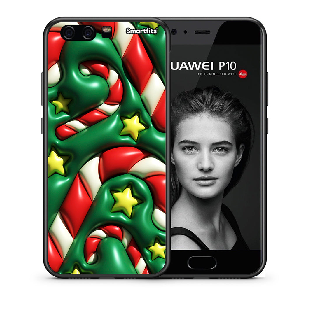 Θήκη Huawei P10 Lite Christmas Bubbles από τη Smartfits με σχέδιο στο πίσω μέρος και μαύρο περίβλημα | Huawei P10 Lite Christmas Bubbles case with colorful back and black bezels
