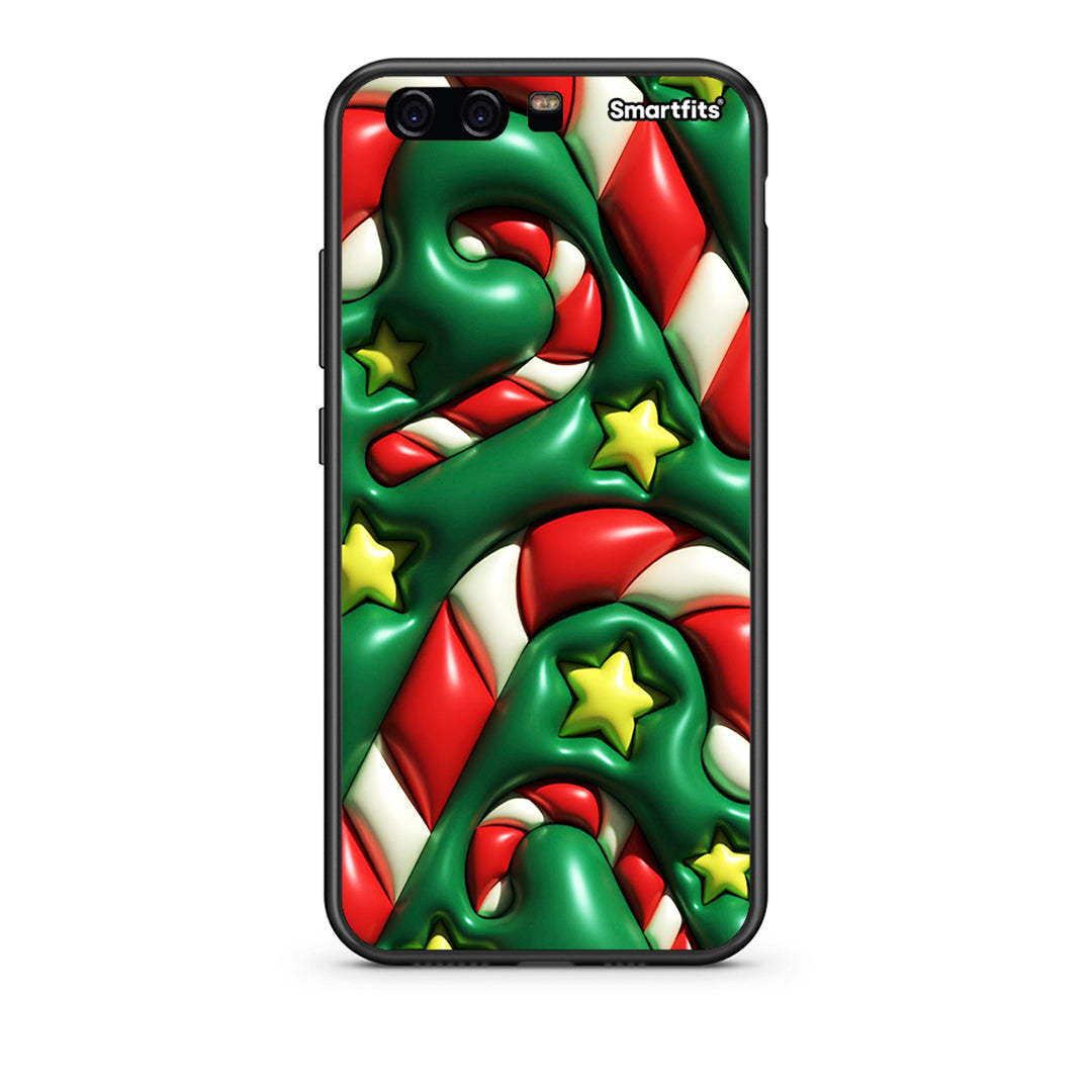 Huawei P10 Lite Christmas Bubbles θήκη από τη Smartfits με σχέδιο στο πίσω μέρος και μαύρο περίβλημα | Smartphone case with colorful back and black bezels by Smartfits