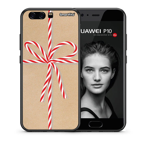 Θήκη Huawei P10 Lite Christmas Gift από τη Smartfits με σχέδιο στο πίσω μέρος και μαύρο περίβλημα | Huawei P10 Lite Christmas Gift case with colorful back and black bezels