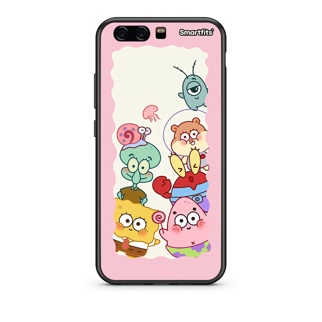 Huawei P10 Lite Cute Companion θήκη από τη Smartfits με σχέδιο στο πίσω μέρος και μαύρο περίβλημα | Smartphone case with colorful back and black bezels by Smartfits