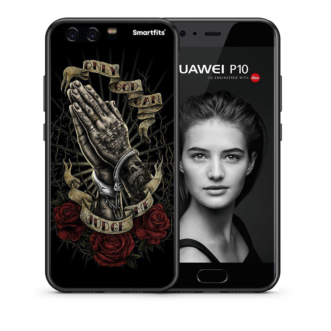 Θήκη Huawei P10 Lite Judge By God από τη Smartfits με σχέδιο στο πίσω μέρος και μαύρο περίβλημα | Huawei P10 Lite Judge By God case with colorful back and black bezels