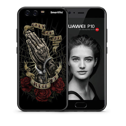 Θήκη Huawei P10 Lite Judge By God από τη Smartfits με σχέδιο στο πίσω μέρος και μαύρο περίβλημα | Huawei P10 Lite Judge By God case with colorful back and black bezels