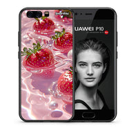 Thumbnail for Θήκη Huawei P10 Lite Juicy Strawberries από τη Smartfits με σχέδιο στο πίσω μέρος και μαύρο περίβλημα | Huawei P10 Lite Juicy Strawberries case with colorful back and black bezels