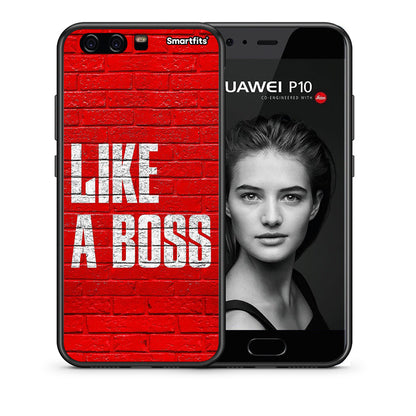 Θήκη Huawei P10 Lite Like A Boss από τη Smartfits με σχέδιο στο πίσω μέρος και μαύρο περίβλημα | Huawei P10 Lite Like A Boss case with colorful back and black bezels