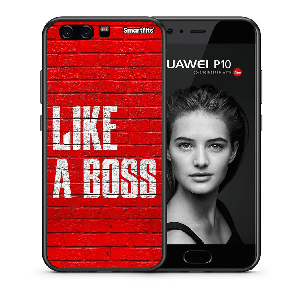 Θήκη Huawei P10 Like A Boss από τη Smartfits με σχέδιο στο πίσω μέρος και μαύρο περίβλημα | Huawei P10 Like A Boss case with colorful back and black bezels