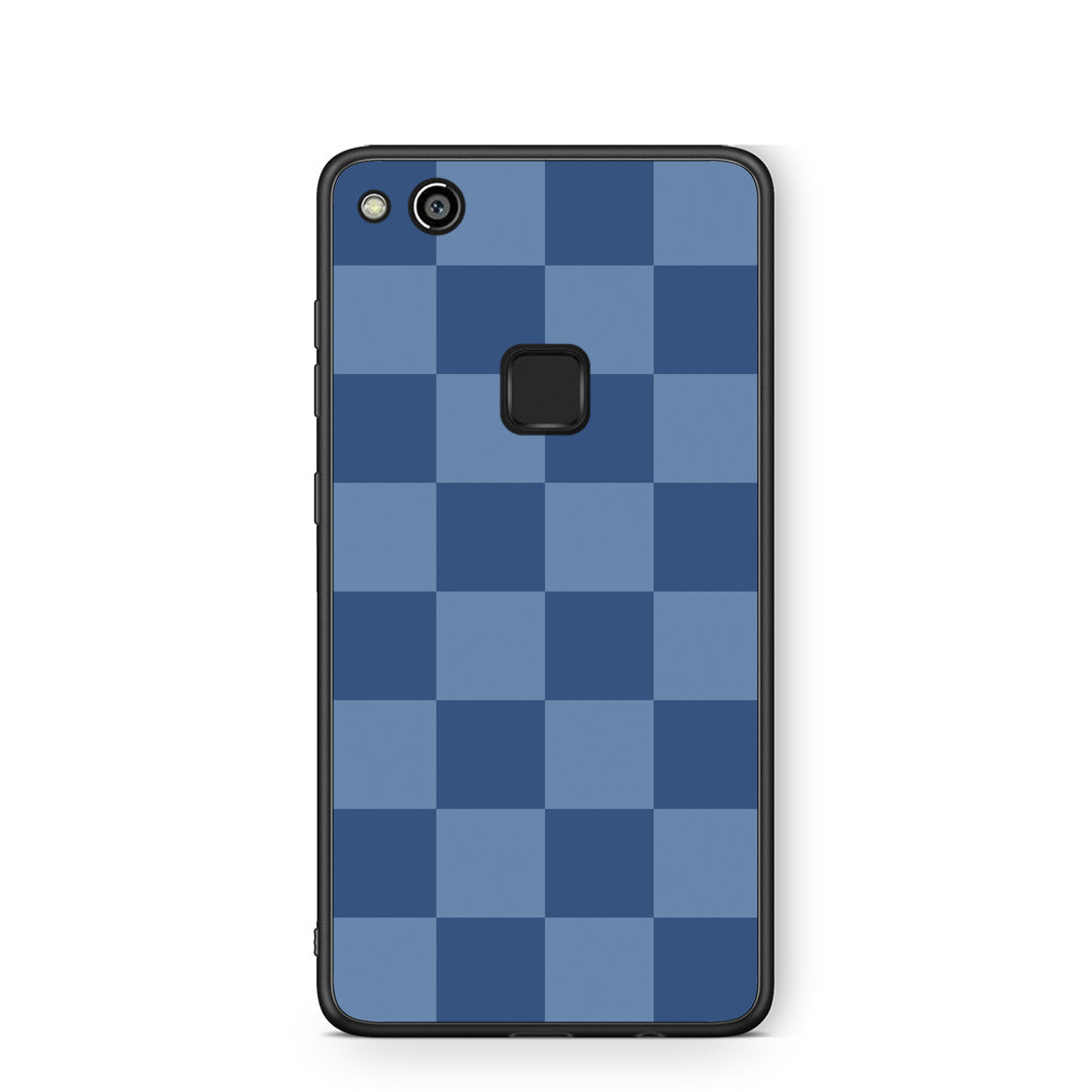 Θήκη Huawei P10 Lite Denim Blue Checkerboard από τη Smartfits με σχέδιο στο πίσω μέρος και μαύρο περίβλημα | Huawei P10 Lite Denim Blue Checkerboard case with colorful back and black bezels