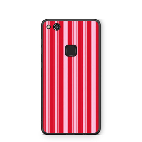 Θήκη Huawei P10 Lite Red and Pink Vertical Pinstripes από τη Smartfits με σχέδιο στο πίσω μέρος και μαύρο περίβλημα | Huawei P10 Lite Red and Pink Vertical Pinstripes case with colorful back and black bezels