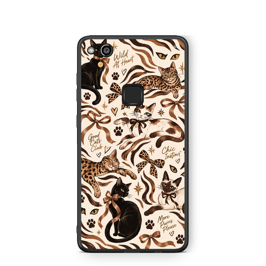 Θήκη Huawei P10 Lite Wild Cats and Animal Print Collage από τη Smartfits με σχέδιο στο πίσω μέρος και μαύρο περίβλημα | Huawei P10 Lite Wild Cats and Animal Print Collage case with colorful back and black bezels