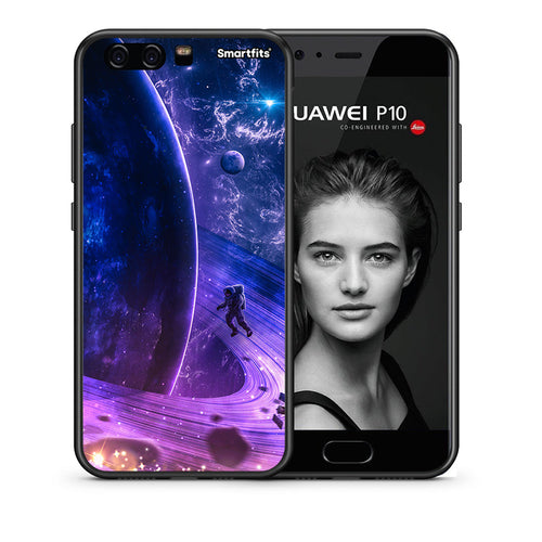Θήκη Huawei P10 Lite Lost Astronaut από τη Smartfits με σχέδιο στο πίσω μέρος και μαύρο περίβλημα | Huawei P10 Lite Lost Astronaut case with colorful back and black bezels