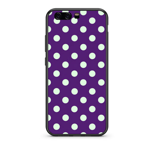 Θήκη Huawei P10 Mint Polka Dots on Purple από τη Smartfits με σχέδιο στο πίσω μέρος και μαύρο περίβλημα | Huawei P10 Mint Polka Dots on Purple case with colorful back and black bezels