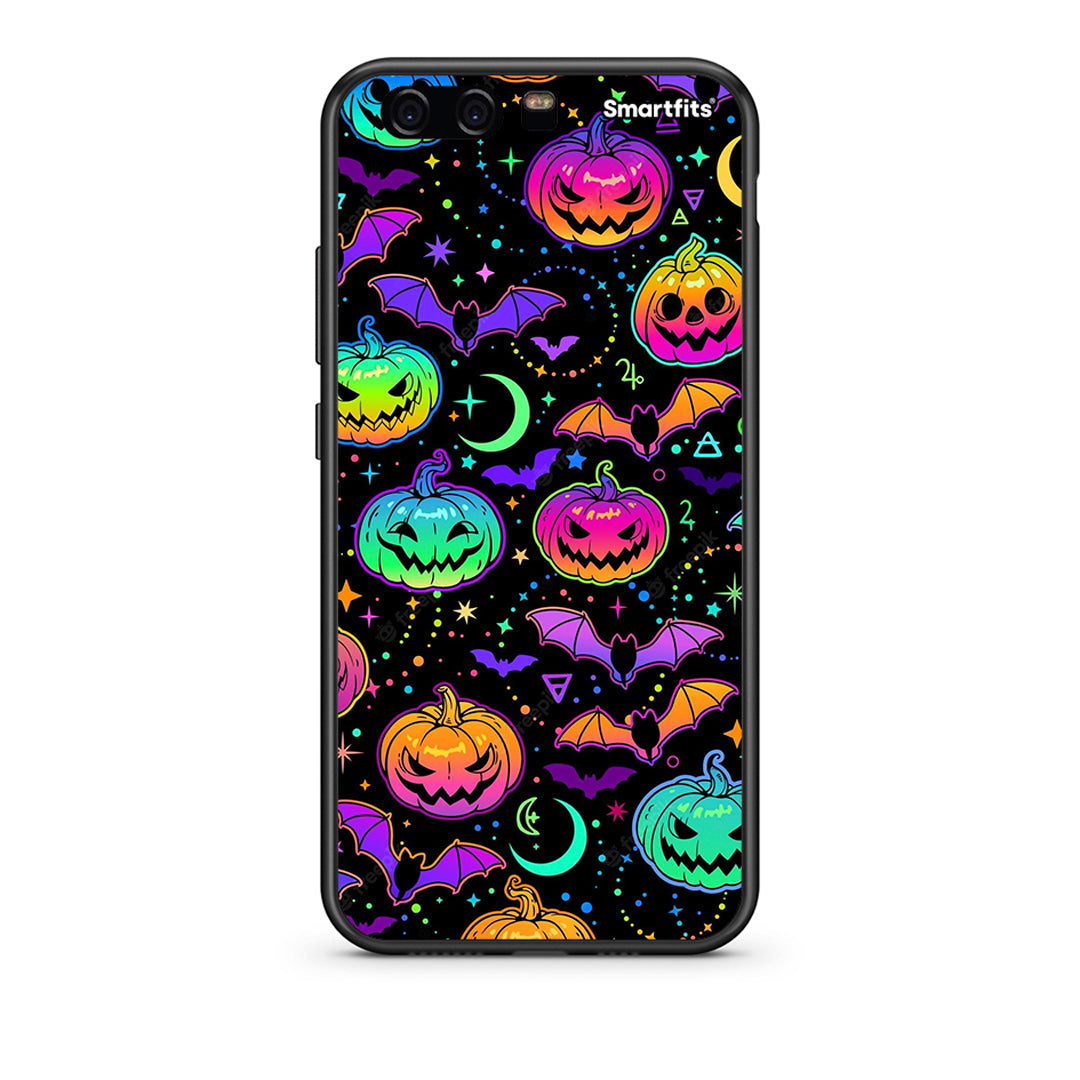 Huawei P10 Lite Neon Halloween θήκη από τη Smartfits με σχέδιο στο πίσω μέρος και μαύρο περίβλημα | Smartphone case with colorful back and black bezels by Smartfits