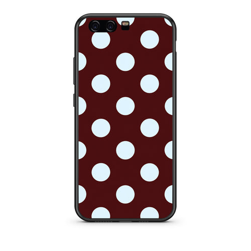 Θήκη Huawei P10 Pale Blue Large Polka Dots on Burgundy από τη Smartfits με σχέδιο στο πίσω μέρος και μαύρο περίβλημα | Huawei P10 Pale Blue Large Polka Dots on Burgundy case with colorful back and black bezels