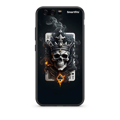 Huawei P10 Lite Skull King Ace θήκη από τη Smartfits με σχέδιο στο πίσω μέρος και μαύρο περίβλημα | Smartphone case with colorful back and black bezels by Smartfits