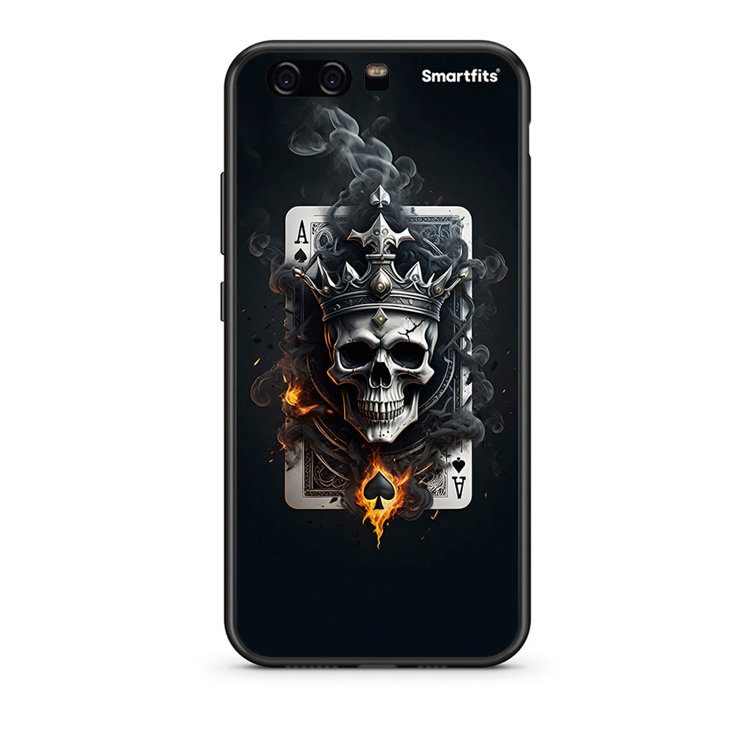huawei p10 Skull King Ace θήκη από τη Smartfits με σχέδιο στο πίσω μέρος και μαύρο περίβλημα | Smartphone case with colorful back and black bezels by Smartfits
