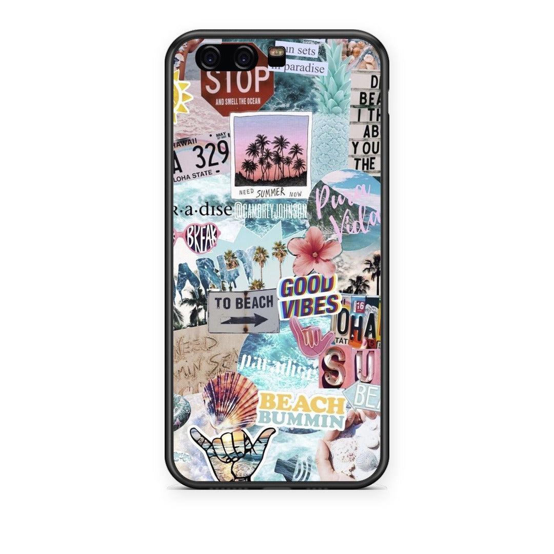 Θήκη Huawei P10 Summer Vibes από τη Smartfits με σχέδιο στο πίσω μέρος και μαύρο περίβλημα | Huawei P10 Summer Vibes case with colorful back and black bezels