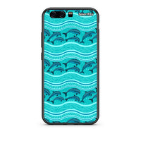 Thumbnail for huawei p10 Swimming Dolphins θήκη από τη Smartfits με σχέδιο στο πίσω μέρος και μαύρο περίβλημα | Smartphone case with colorful back and black bezels by Smartfits