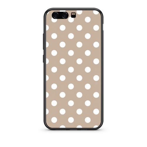 Θήκη Huawei P10 White Polka Dots on Taupe από τη Smartfits με σχέδιο στο πίσω μέρος και μαύρο περίβλημα | Huawei P10 White Polka Dots on Taupe case with colorful back and black bezels