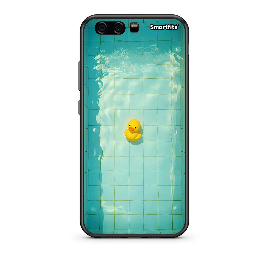 Huawei P10 Lite Yellow Duck θήκη από τη Smartfits με σχέδιο στο πίσω μέρος και μαύρο περίβλημα | Smartphone case with colorful back and black bezels by Smartfits