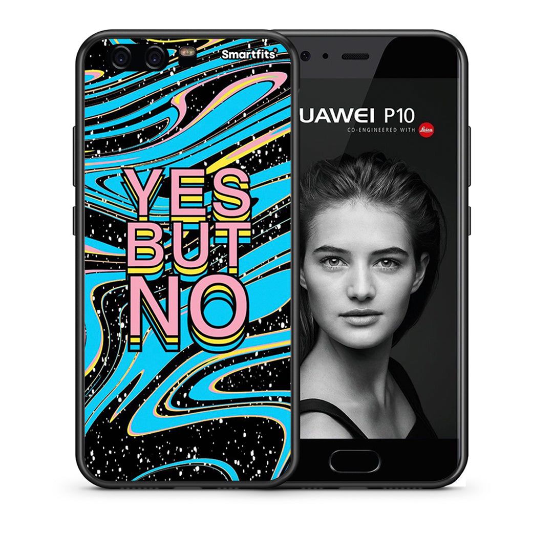 Θήκη Huawei P10 Lite Yes But No από τη Smartfits με σχέδιο στο πίσω μέρος και μαύρο περίβλημα | Huawei P10 Lite Yes But No case with colorful back and black bezels