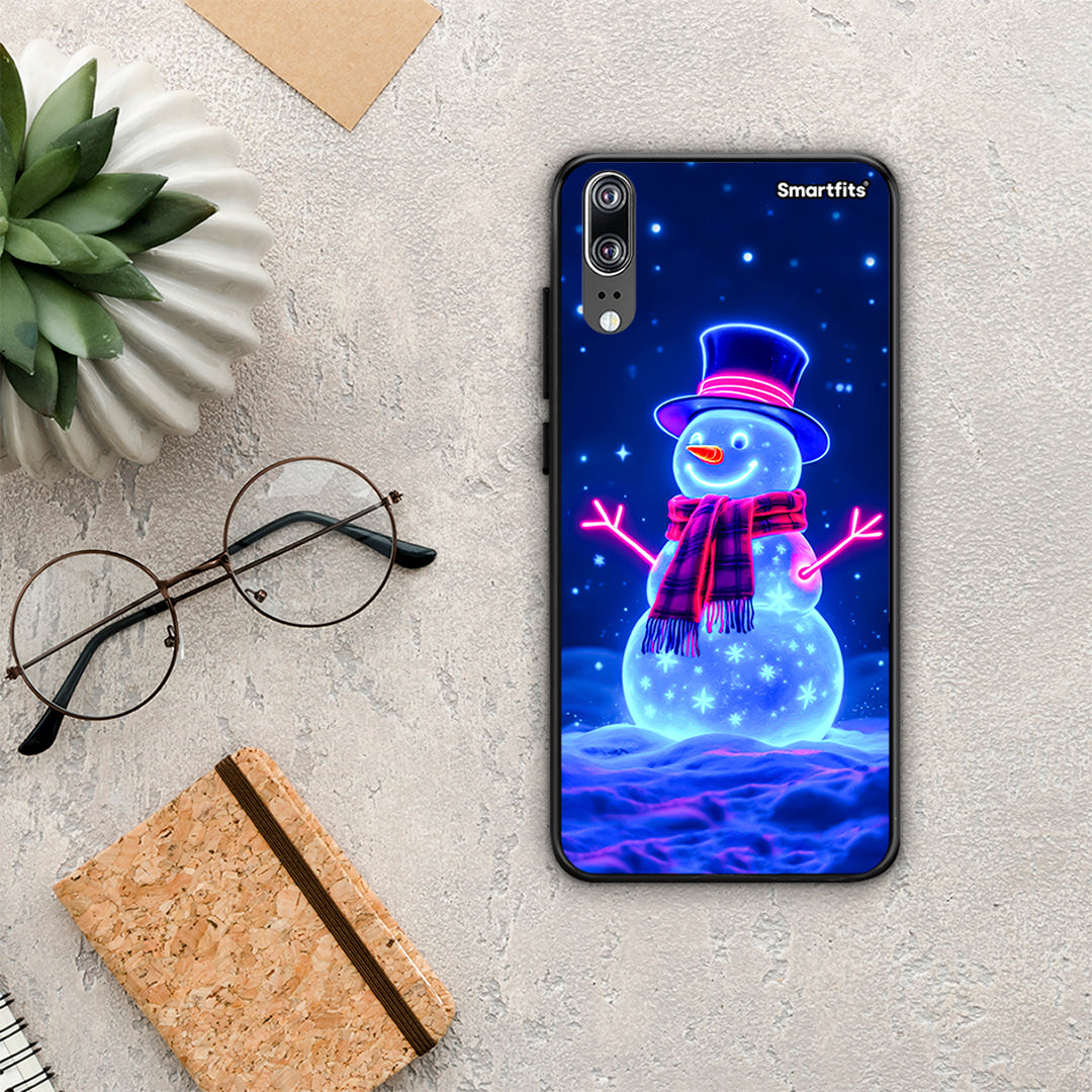 Christmas Neon Snowman - Huawei P20 θήκη