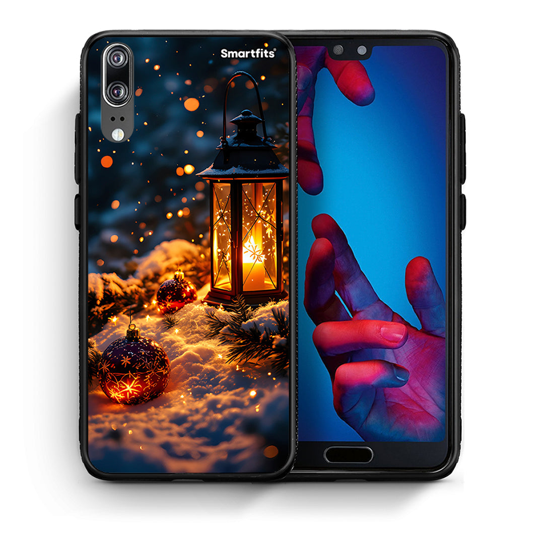 Θήκη Huawei P20 Christmas Ornaments από τη Smartfits με σχέδιο στο πίσω μέρος και μαύρο περίβλημα | Huawei P20 Christmas Ornaments case with colorful back and black bezels