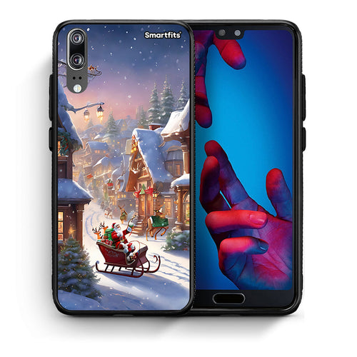 Θήκη Huawei P20 Christmas Snow από τη Smartfits με σχέδιο στο πίσω μέρος και μαύρο περίβλημα | Huawei P20 Christmas Snow case with colorful back and black bezels