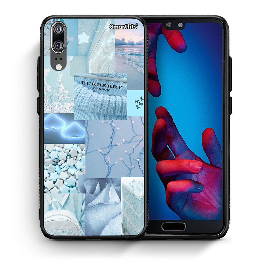 Θήκη Huawei P20 Ciel Aesthetic Collage από τη Smartfits με σχέδιο στο πίσω μέρος και μαύρο περίβλημα | Huawei P20 Ciel Aesthetic Collage case with colorful back and black bezels