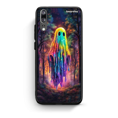 Huawei P20 Halloween Ghost θήκη από τη Smartfits με σχέδιο στο πίσω μέρος και μαύρο περίβλημα | Smartphone case with colorful back and black bezels by Smartfits