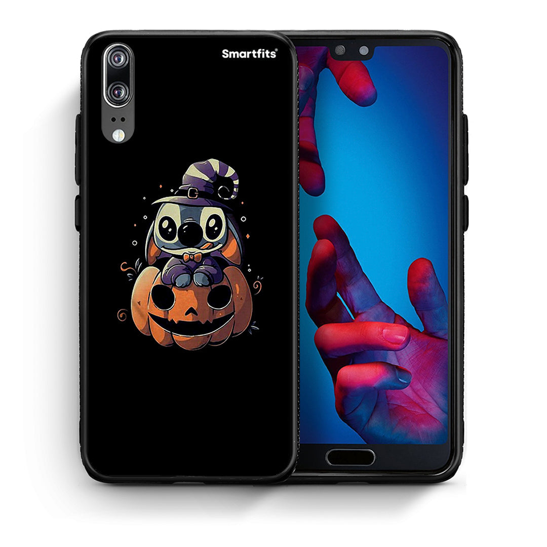 Θήκη Huawei P20 Halloween Stitch από τη Smartfits με σχέδιο στο πίσω μέρος και μαύρο περίβλημα | Huawei P20 Halloween Stitch case with colorful back and black bezels