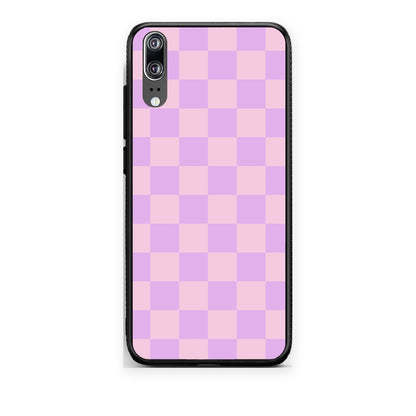 Θήκη Huawei P20 Lavender and Pink Checkerboard από τη Smartfits με σχέδιο στο πίσω μέρος και μαύρο περίβλημα | Huawei P20 Lavender and Pink Checkerboard case with colorful back and black bezels