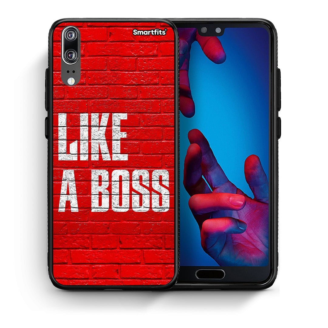 Θήκη Huawei P20 Like A Boss από τη Smartfits με σχέδιο στο πίσω μέρος και μαύρο περίβλημα | Huawei P20 Like A Boss case with colorful back and black bezels