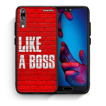 Θήκη Huawei P20 Like A Boss από τη Smartfits με σχέδιο στο πίσω μέρος και μαύρο περίβλημα | Huawei P20 Like A Boss case with colorful back and black bezels