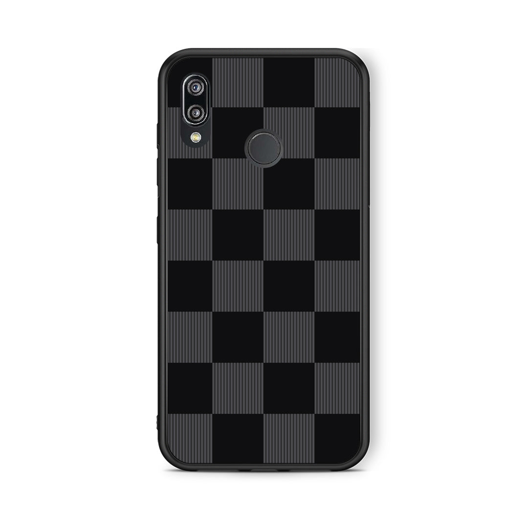 Θήκη Huawei P20 Lite Black and Charcoal Striped Checks από τη Smartfits με σχέδιο στο πίσω μέρος και μαύρο περίβλημα | Huawei P20 Lite Black and Charcoal Striped Checks case with colorful back and black bezels