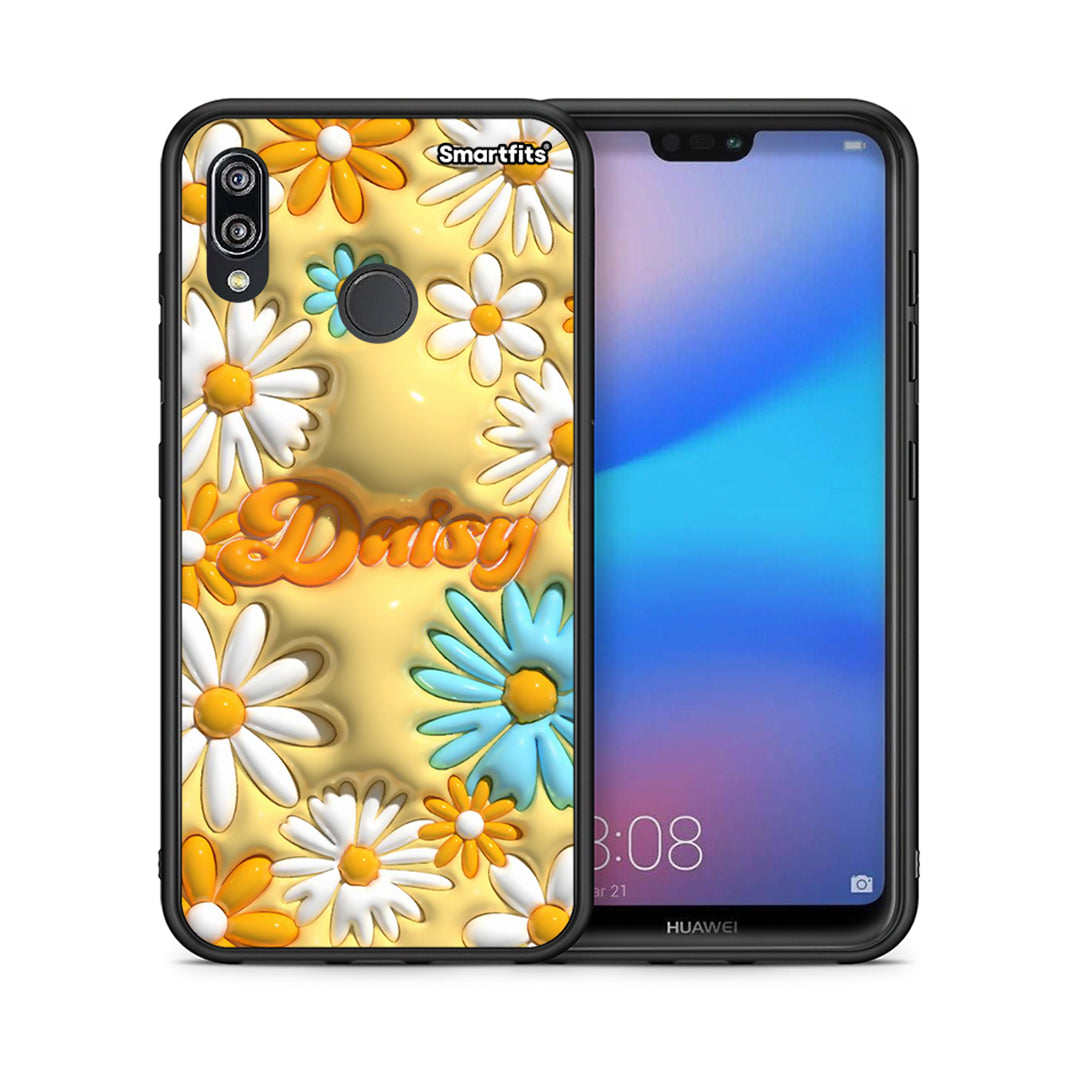 Θήκη Huawei P20 Lite Bubble Daisies από τη Smartfits με σχέδιο στο πίσω μέρος και μαύρο περίβλημα | Huawei P20 Lite Bubble Daisies case with colorful back and black bezels