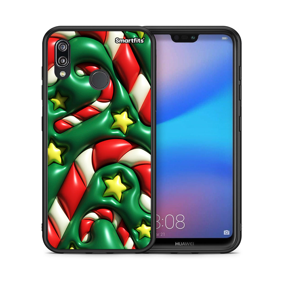 Θήκη Huawei P20 Lite Christmas Bubbles από τη Smartfits με σχέδιο στο πίσω μέρος και μαύρο περίβλημα | Huawei P20 Lite Christmas Bubbles case with colorful back and black bezels