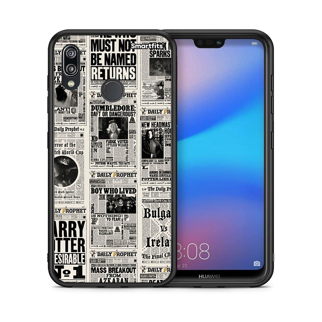 Θήκη Huawei P20 Lite Harry Paper από τη Smartfits με σχέδιο στο πίσω μέρος και μαύρο περίβλημα | Huawei P20 Lite Harry Paper case with colorful back and black bezels